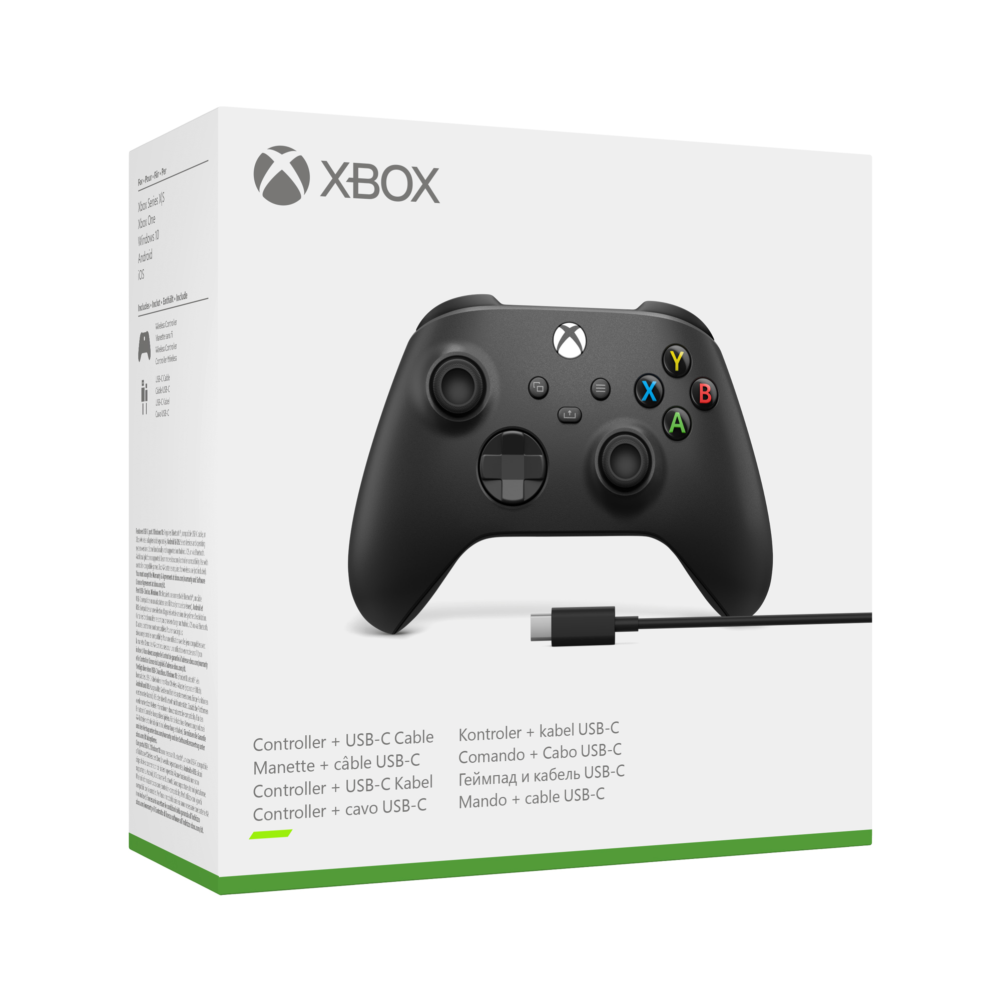 Xbox Draadloze Controller: Standard - Carbon Black + USB-C Kabel