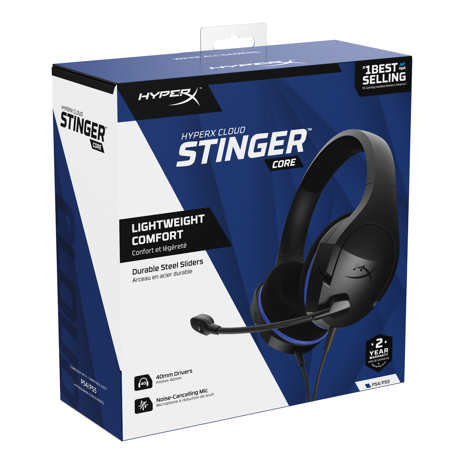 PS4 HyperX Cloud Stinger Core Gaming Headset - Zwart/Blauw