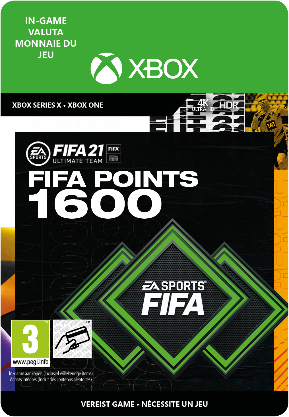 1600 Xbox FIFA 21 Points